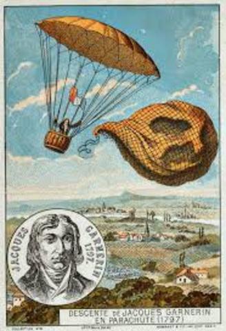 First jump with a parachute without rigid frame by Andrew Garnerin