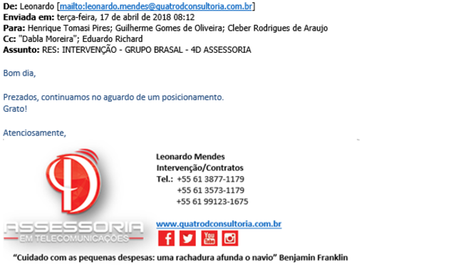 Cobrança do e-mail 04/04 - 4D ASSESSORIA