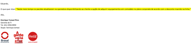 Questionamento Henrique - BRASAL