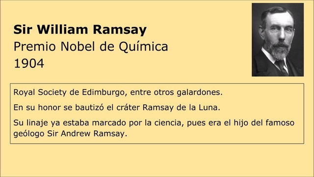 1904 - PREMIO NOBEL POR DESCUBRIMIENTO DE  GASES NOBLE