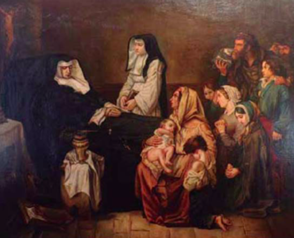 ¿Cuál fue el papel de las hermanas de la caridad en el Hospital de San Pablo (hoy Hospital Juárez)?