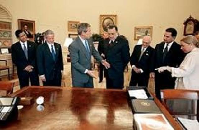President Bush signs the Central American Free Trade Agreement (CAFTA), which will remove trade barriers between the U.S. and Costa Rica, the Dominican Republic, El Salvador, Guatemala, Honduras, and Nicaragua