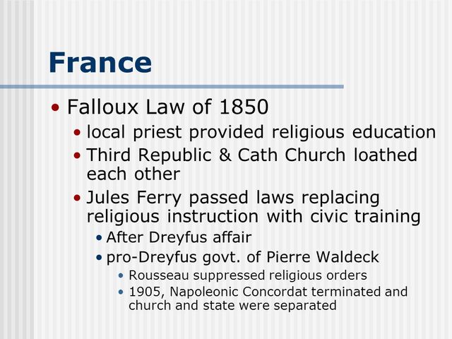 official separation of church and state