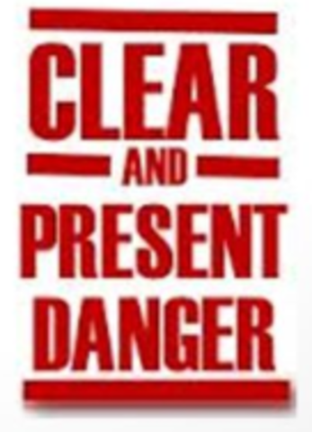 "Clear and present danger" principle established