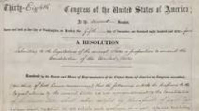 Congress passes the 13th amendment
