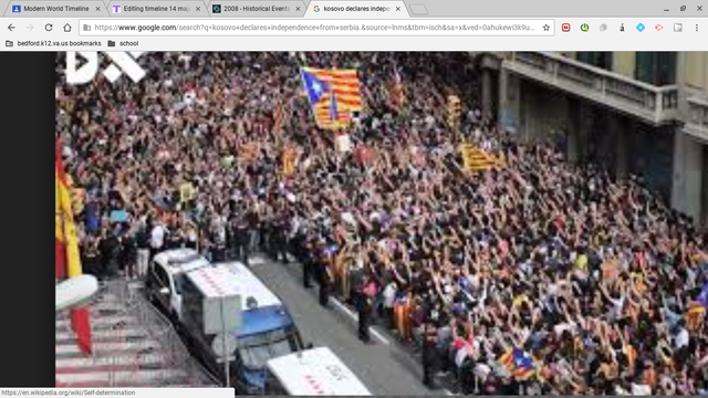 Kosovo declares independence from Serbia.