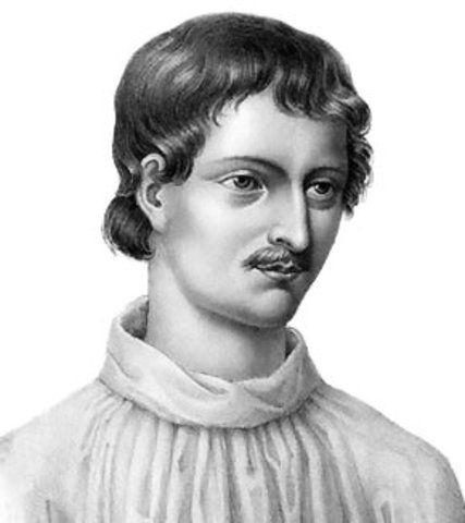 Giordano Bruno burned at the stake