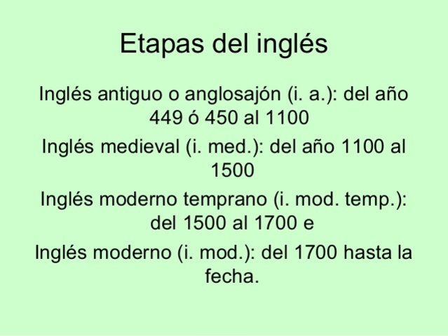 ETAPAS DEL INGLES