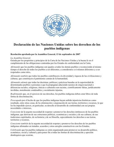 La Asamblea General de Naciones Unidas aprueba los Derechos del pueblo.