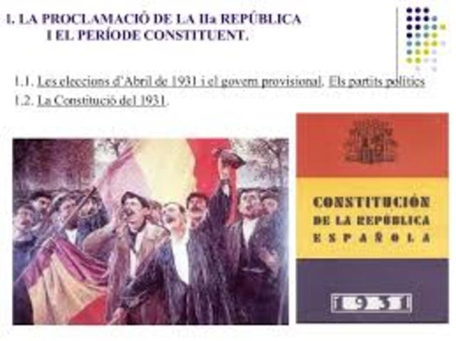Proclamació de la segona república, constitució de 1931