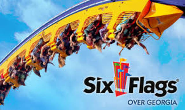 I went to Six-Flags with my friend April