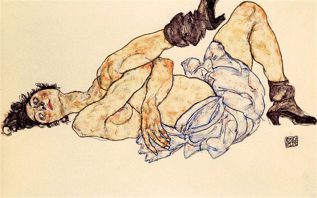 Desnudo Reclinado de Egon Schiele
