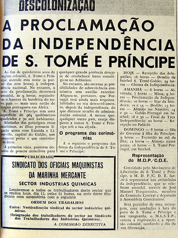 Independência oficial de São Tomé e Príncipe