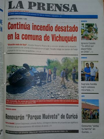 Continúa incendio desatado en la comuna de Vichuquén