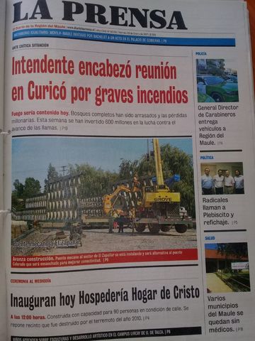 Intendente encabezó reunión en Curicó por graves incendios