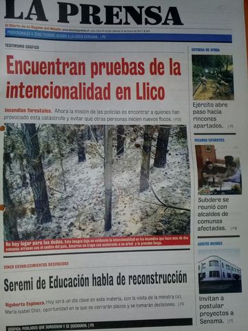 Encuentran pruebas de la intencionalidad en Llico.