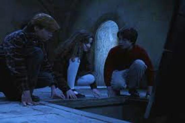 The trio follow Quirrell after the Philosopher’s Stone