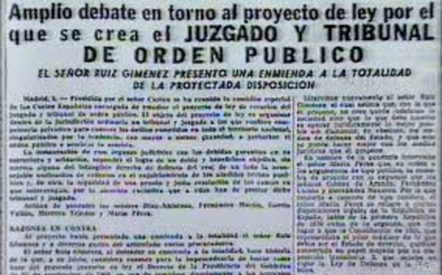 Creación del Tribunal de Orden Público