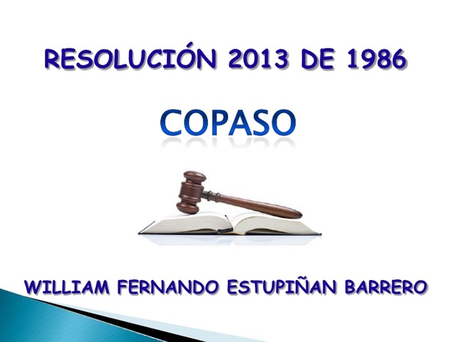 RESOLUCIÓN  2013 DE 1986