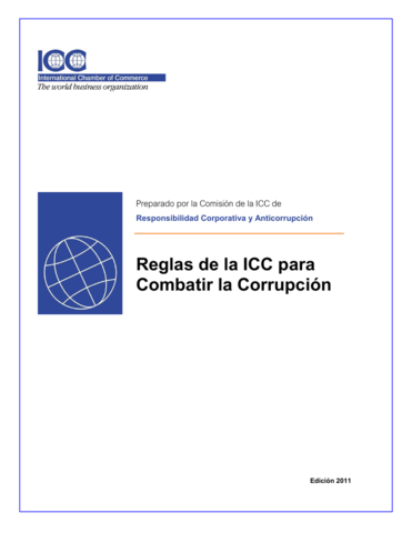 ICC EMITE REGLAS ANTICORRUPCIÓN