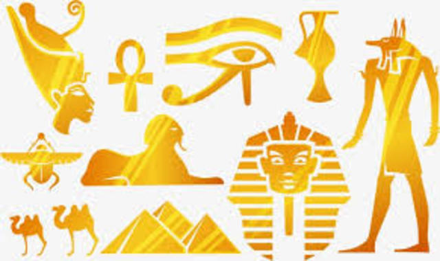 Comienza a desarrollarse la escritura jeroglifica en Egipto.