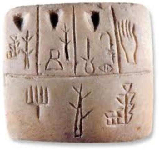 Aparece la escritura pictográfica en tablas de arcilla cocidas en Mesopotamia