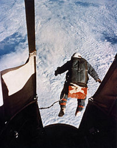 cap. Kittinger jumped from the edge of space towards Earth for a test jump