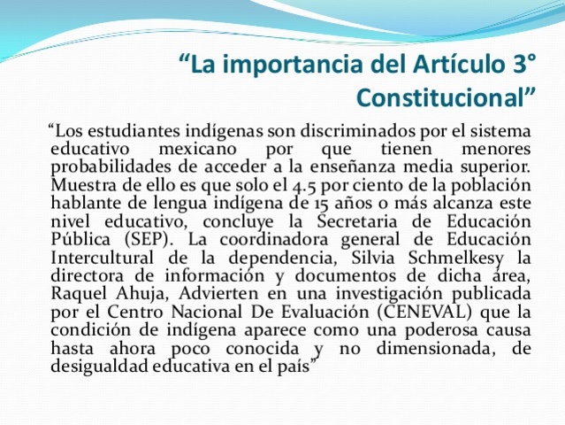 Modificación al articulo 3º Constitucional