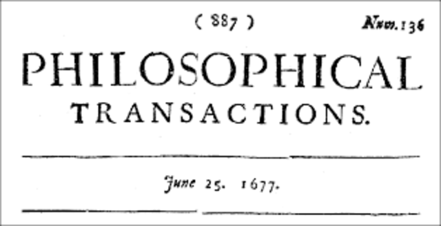 publicación de "philosophical transactions"