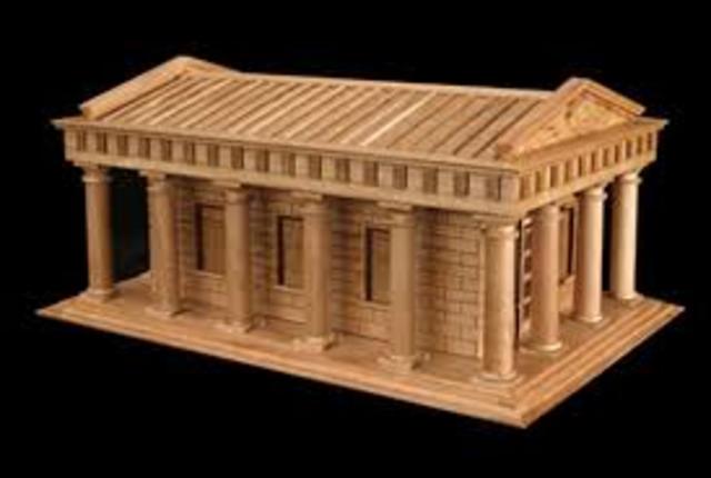 Slanted roofs by the ancient Greek civilizations