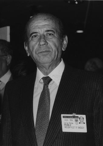 Carlos Andrés Peréz, presidente de Venezuela.