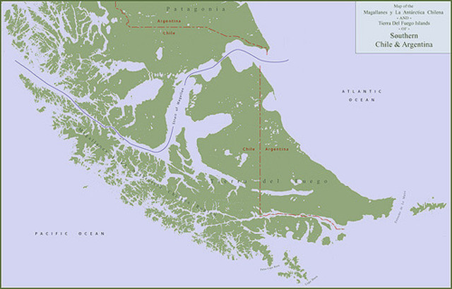 Passes through the Straits of Magellan