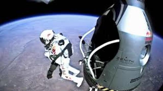 Felix Baumgartner jumped from the stratosphere from a hot air balloon and was the first human outside a vehicle to break the sound barrier