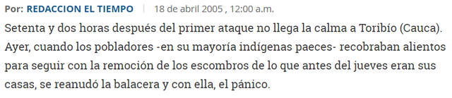 Toma guerrillera de Toribio