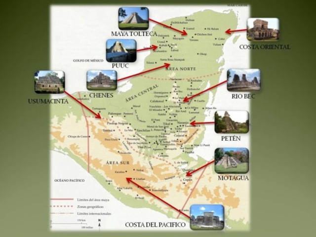 Mapa hecho por los los Mayas y los Incas.