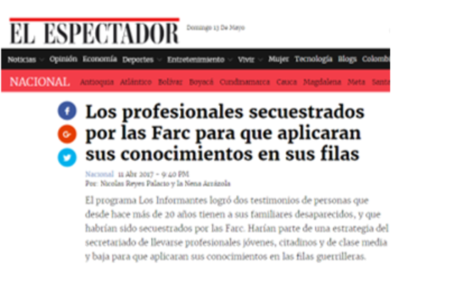 Intento reclutamiento del medico