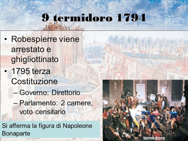 La fine della rivoluzione: il Direttorio mette fine al Terrore