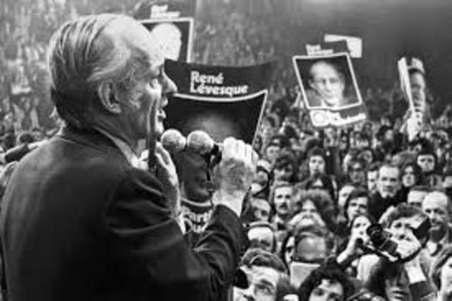 1976 Parti Quebecois wins provincial election on Quebec