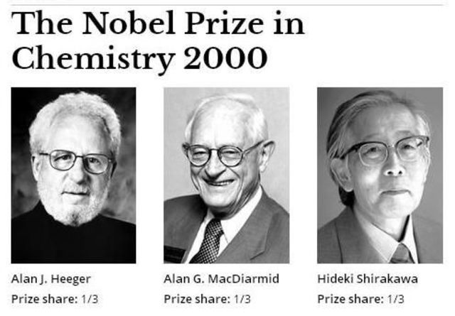 Alan G. MacDiarmid, Alan J. Heeger, and Hideki Shirakawa