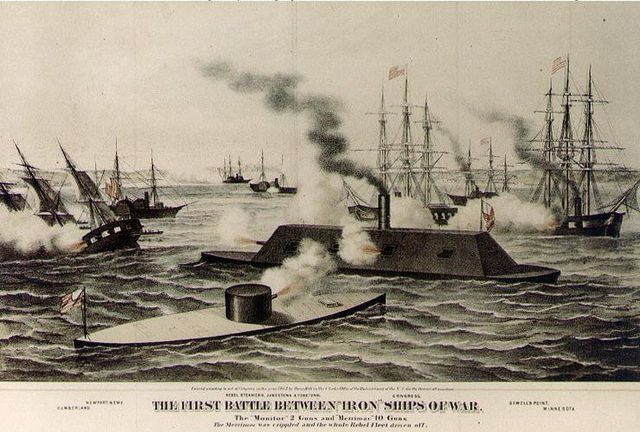 First Battle of ironclads.