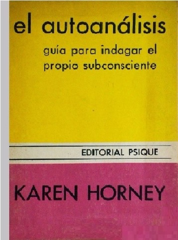Horney: "El autoanálisis"