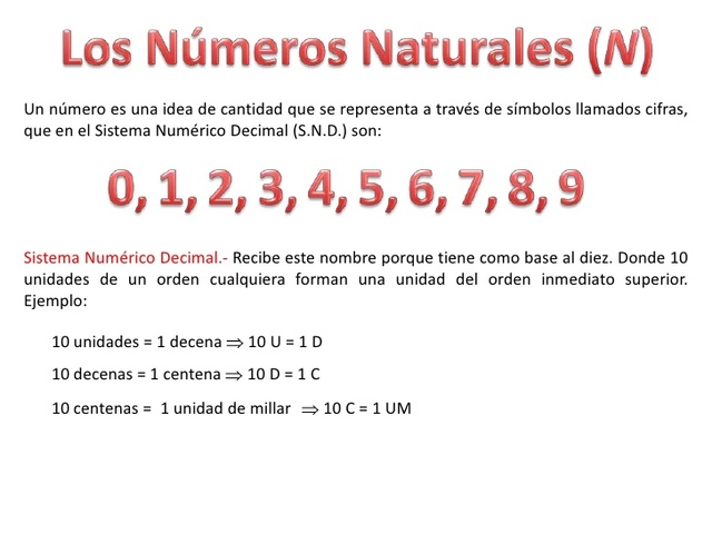 LOS  NUMEROS NATURALES
