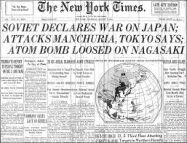 Soviet Union declares war on Japan