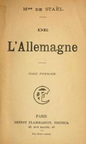 Se publica "L'Allemagne" de Mme. de Stäel