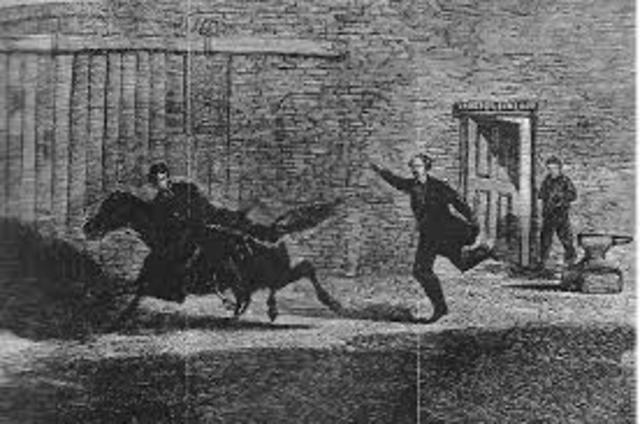 Booth assassinates Lincoln