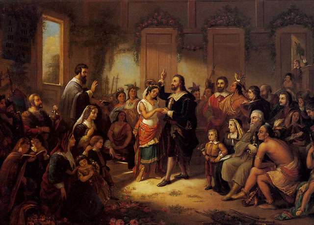 Pocahontas and John Rolfe get married.
