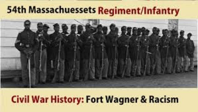 54th Massachusetts Colored Infantry in combat