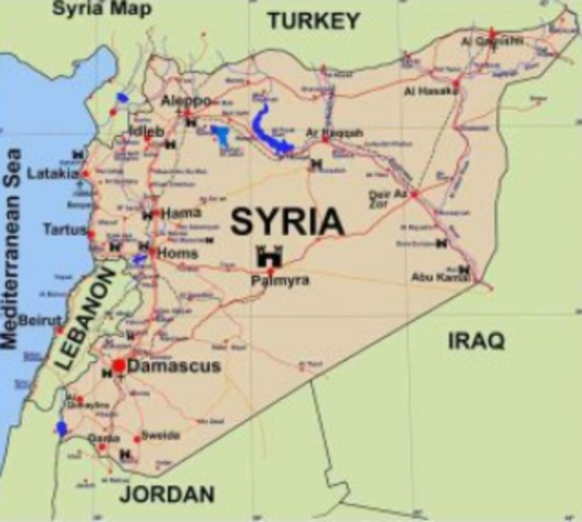 La aparición de Siria en el mapa