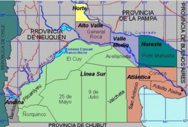 Regiones productivas y Ríos de Argentina