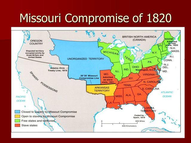 The Missouri compromise of 1820